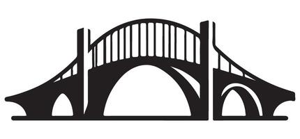 Bridge Silhouette Design for Architecture and Engineering Projects vector