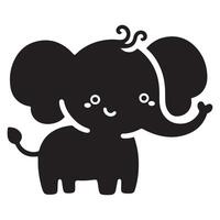 Adorable Elephant Silhouette Illustration Perfect for Kids Creative Projects vector