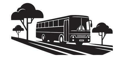 Bus Silhouette Illustration for Public Transportation and Travel Concepts vector