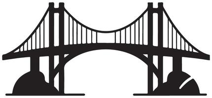Silhouette Bridge Illustration Graphic Design Template vector