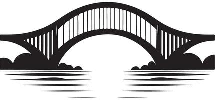 Arched bridge illustration architectural spanning structure graphic element vector