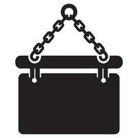Blank Hanging Sign Board Silhouette with Chains Graphic vector