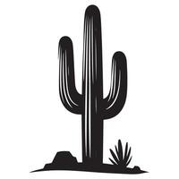 Classic Saguaro Cactus in Arid Landscape Illustration for Western Themes vector
