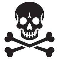 Skull and Crossbones Illustration Symbol for Warning and Danger vector