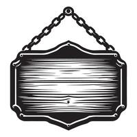 Vintage Wooden Signboard Silhouette for Rustic Design Projects vector