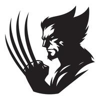 Wolverine Silhouette Illustration Fierce Mutant Character Design vector