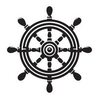 Ship Wheel Silhouette Illustration Navigate Your Design Easily vector