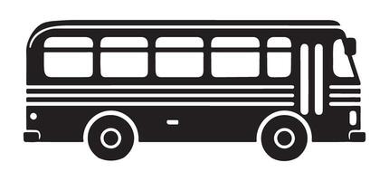 School Bus Silhouette Illustration Simple Graphic Design Element vector