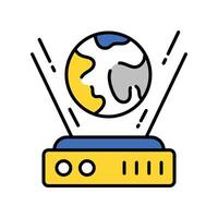 Holographic Display filled outline icon. EPS 10 file vector