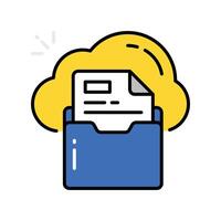 Cloud Storage filled outline icon. EPS 10 file vector