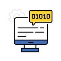 Binary Code filled outline icon. EPS 10 file vector