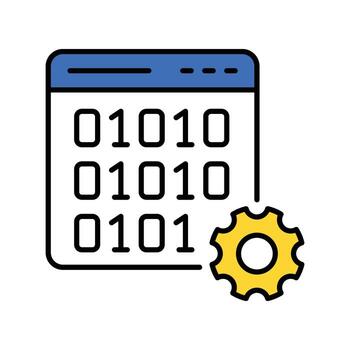 Binary Code filled outline icon. EPS 10 filec vector
