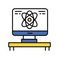 Quantum Computer filled outline icon. EPS 10 file vector