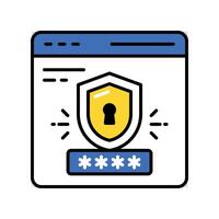 Web Security filled outline icon. EPS 10 file vector