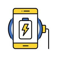 Wireless Charging filled outline icon. EPS 10 file vector