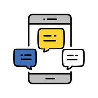 Mobile Messaging filled outline icon. EPS 10 file vector