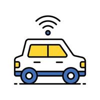 Autonomous Car filled outline icon. EPS 10 file vector