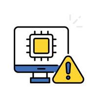 Chip Error filled outline icon. EPS 10 file vector
