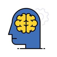 Brain Processing filled outline icon. EPS 10 file vector