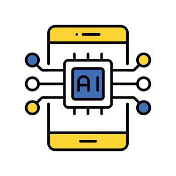 Ai Application filled outline icon. EPS 10 file vector