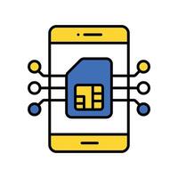 Embedded Sim filled outline icon. EPS 10 file vector