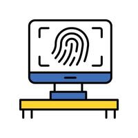 Fingerprint Lock filled outline icon. EPS 10 file vector