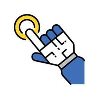 Robot Touch Experience filled outline icon. EPS 10 file vector