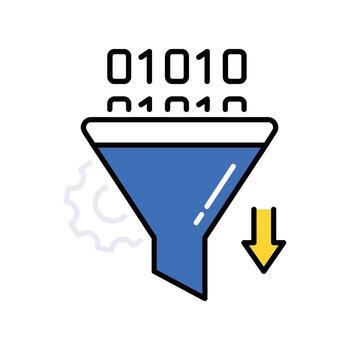 Binary Data Extraction filled outline icon. EPS 10 file vector