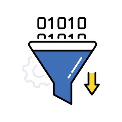 Binary Data Extraction filled outline icon. EPS 10 file