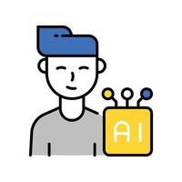 Ai User filled outline icon. EPS 10 file vector