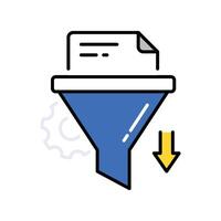 Data Funnel filled outline icon. EPS 10 file vector