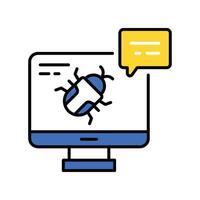 Robot bug filled outline icon. EPS 10 file vector