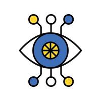 Cyber eye filled outline icon. EPS 10 file vector