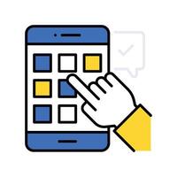 Mobile Password filled outline icon. EPS 10 file vector