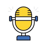 Microphone filled outline icon. EPS 10 file vector