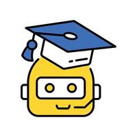 Ai Learning filled outline icon. EPS 10 file vector