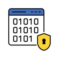 Binary-code filled outline icon. EPS 10 file vector