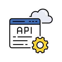 API Integration filled outline icon. EPS 10 file vector