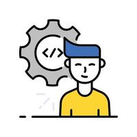 Code Engineering filled outline icon. EPS 10 file vector