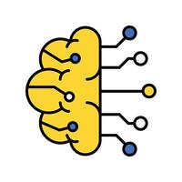 Brain Circuit filled outline icon. EPS 10 file vector