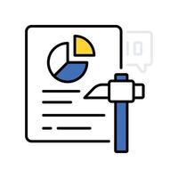Data Mining filled outline icon. EPS 10 file vector