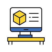 3D- model filled outline icon. EPS 10 file vector
