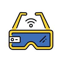 3d Goggles filled outline icon. EPS 10 file vector