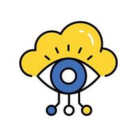 Cloud Monitoring filled outline icon. EPS 10 file vector