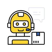 Robot delivery filled outline icon. EPS 10 file. vector