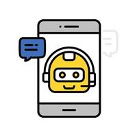Ai Chatting filled outline icon. EPS 10 file vector