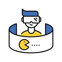 Vr Game filled outline icon. EPS 10 file vector