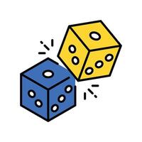 Dice filled outline icon. EPS 10 file vector