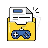 Game folder filled outline icon. EPS 10 file vector