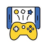 Mobile-Game filled outline icon. EPS 10 file. vector